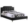Queen Faux Leather Tufted Platform Bed R952674