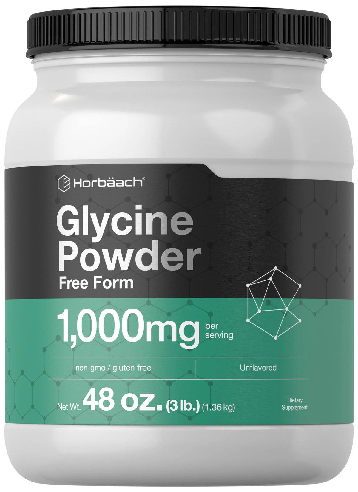 Glycine Powder 3 lbs Unflavored Vegetarian Non-GMO Gluten Free Y2514