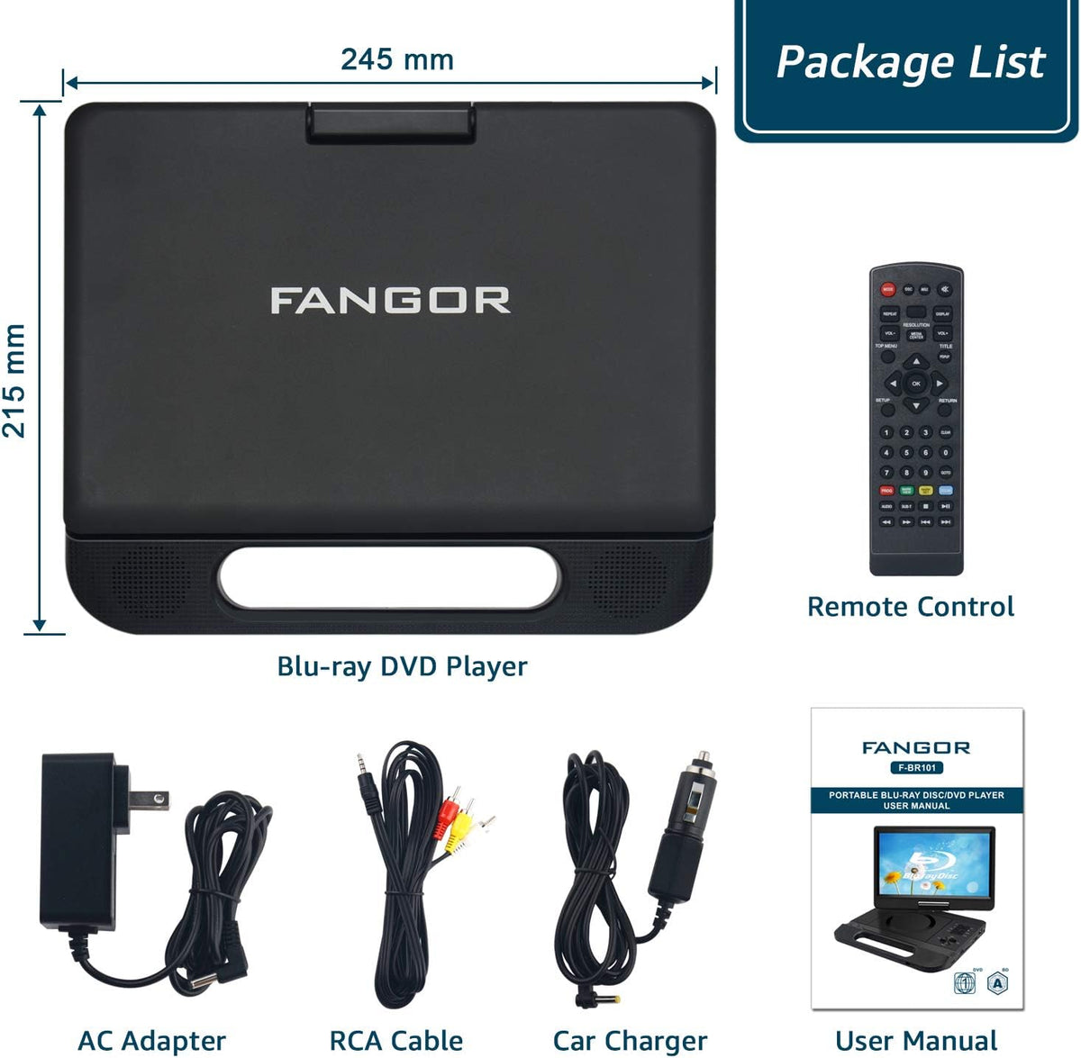Portable Blu-Ray Player with 10.5 HD Swivel Screen N6548