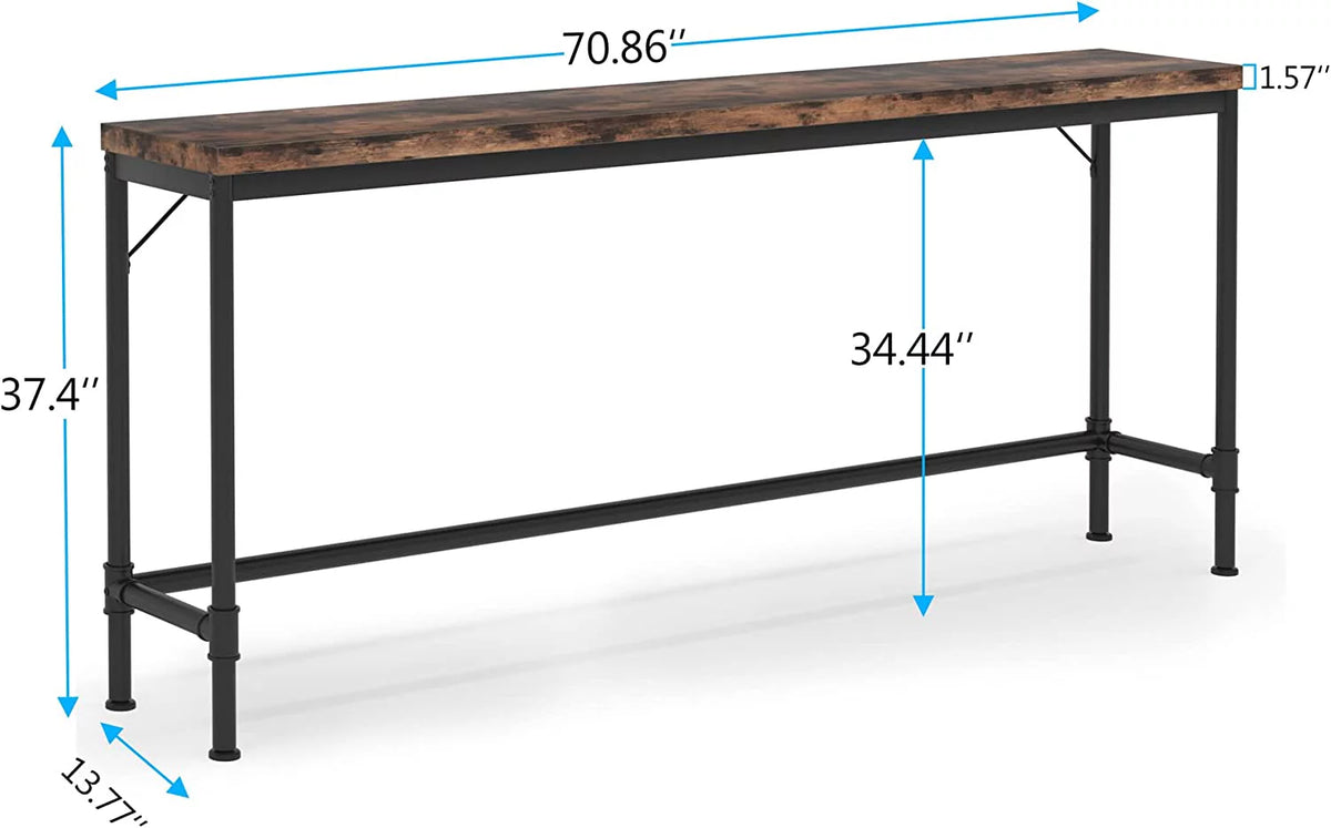 Rustic Brown Narrow Console Table I957