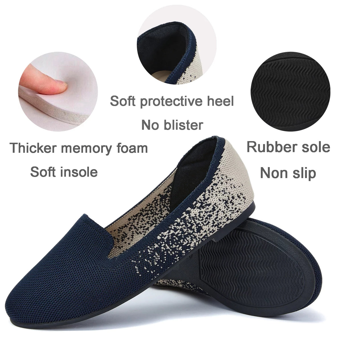 Women's Wide Width Flat Loafer Shoes F94247