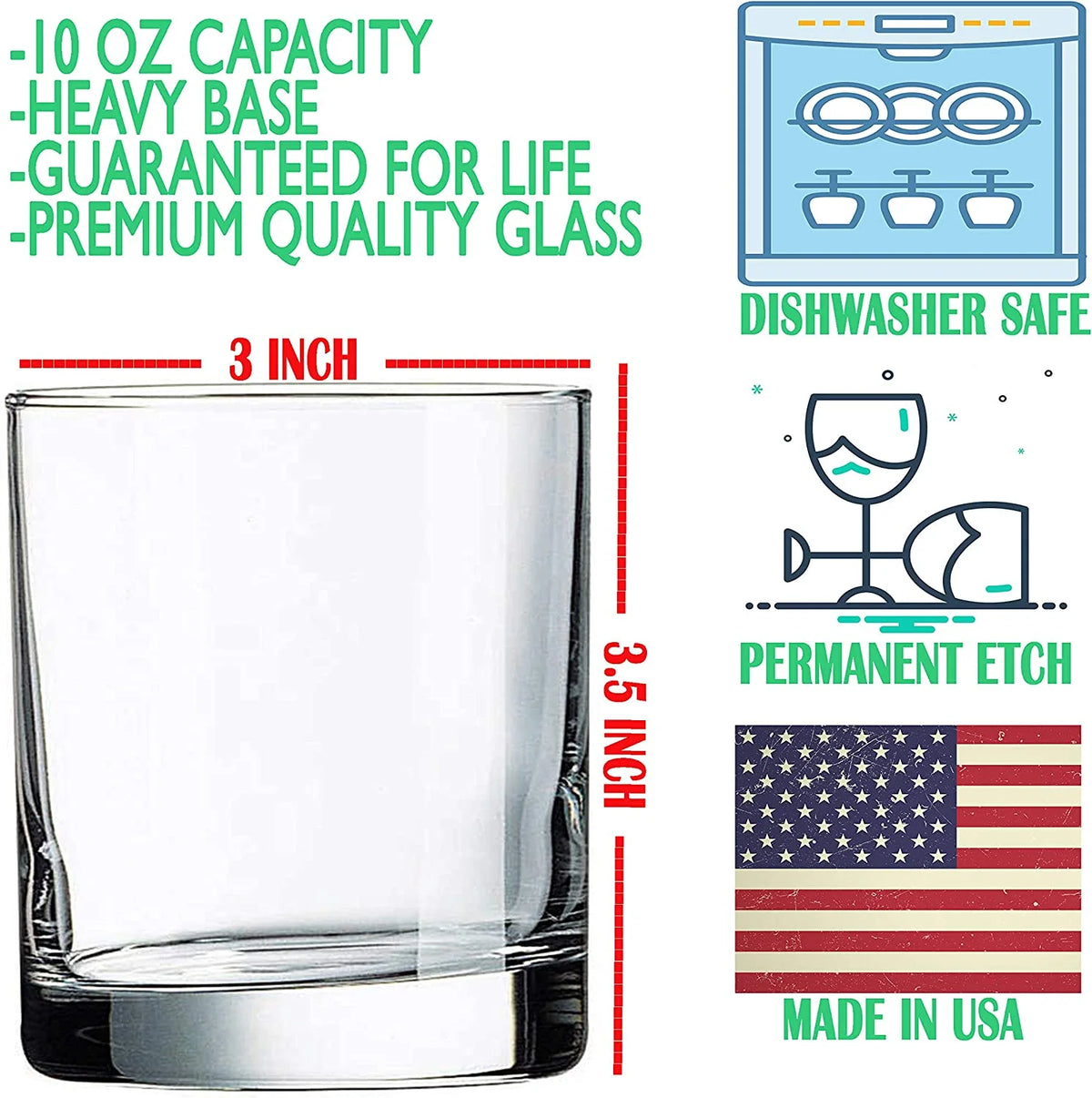 10 Oz Whiskey Glass Set Of 2 H2075