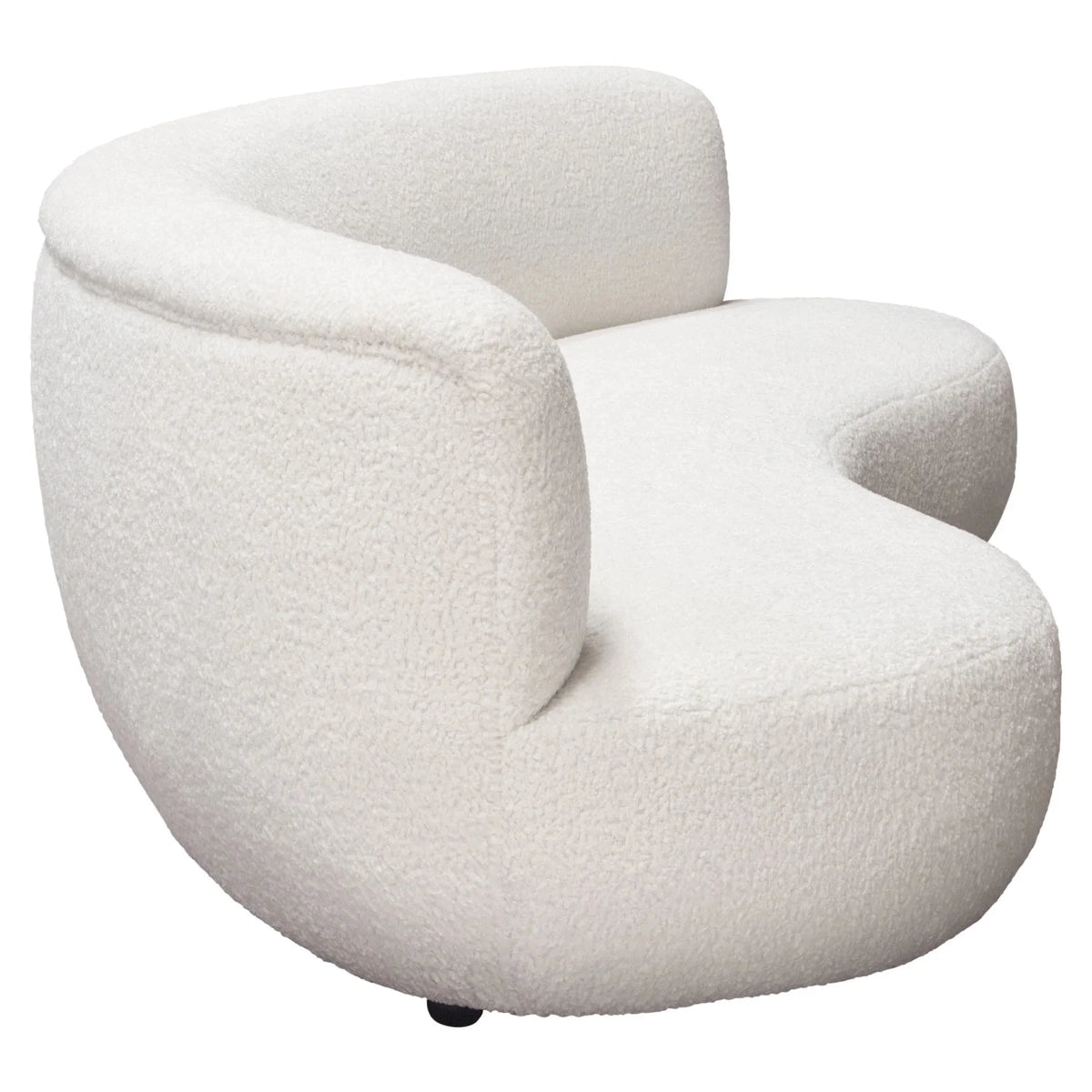 White Faux Sheepskin Curved Sofa V6064