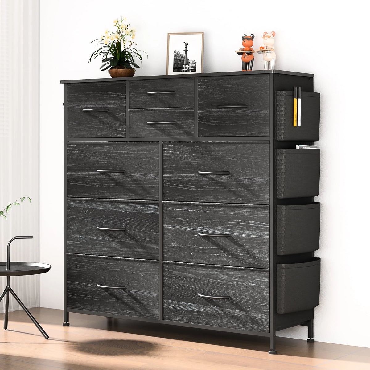 Brown 10 Drawer Fabric Dresser I914107