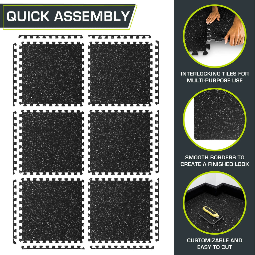 Blue 3/4-in Exercise Puzzle Mat 6 Tiles D3399