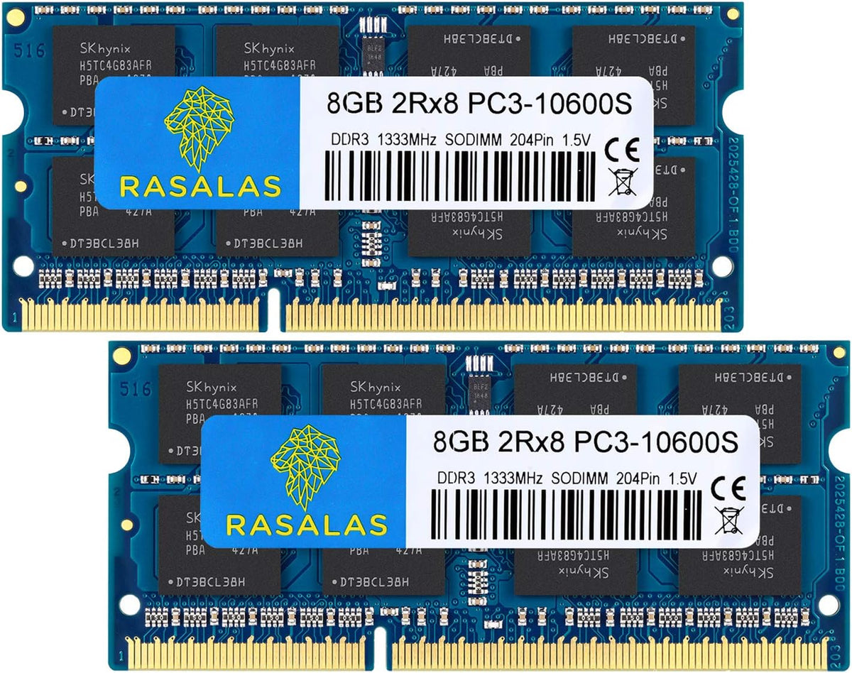 16GB Kit (2x8GB) DDR3 1333MHz SODIMM PC3-10600 CL9 204-Pin Non-ECC Unbuffered RAM A3149