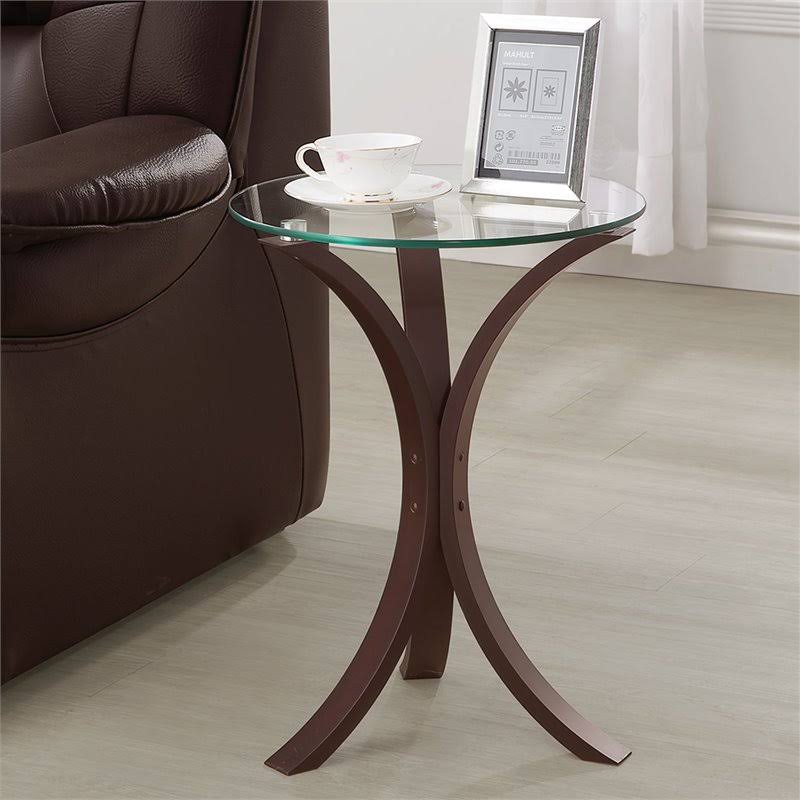 Round Glass Top Accent End Table X492