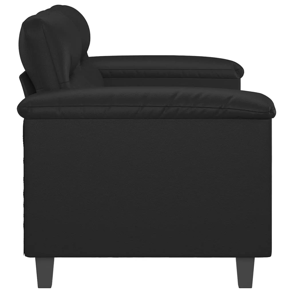 Black Faux Leather 2-Seater Sofa U178