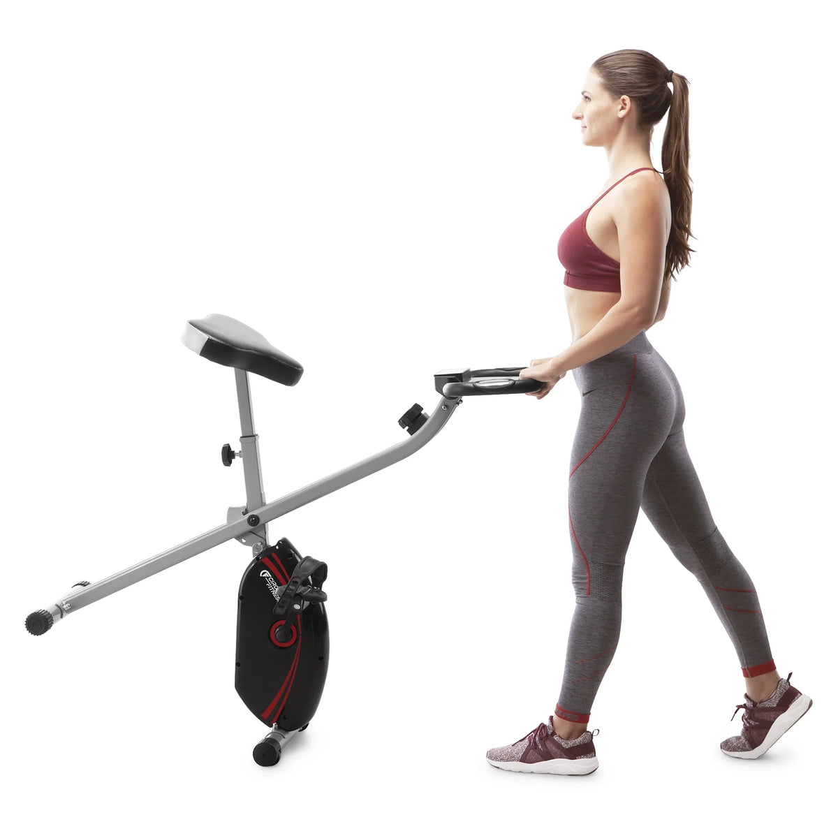 Folding Upright Exercise Bike with Adjustable Resistance B2896