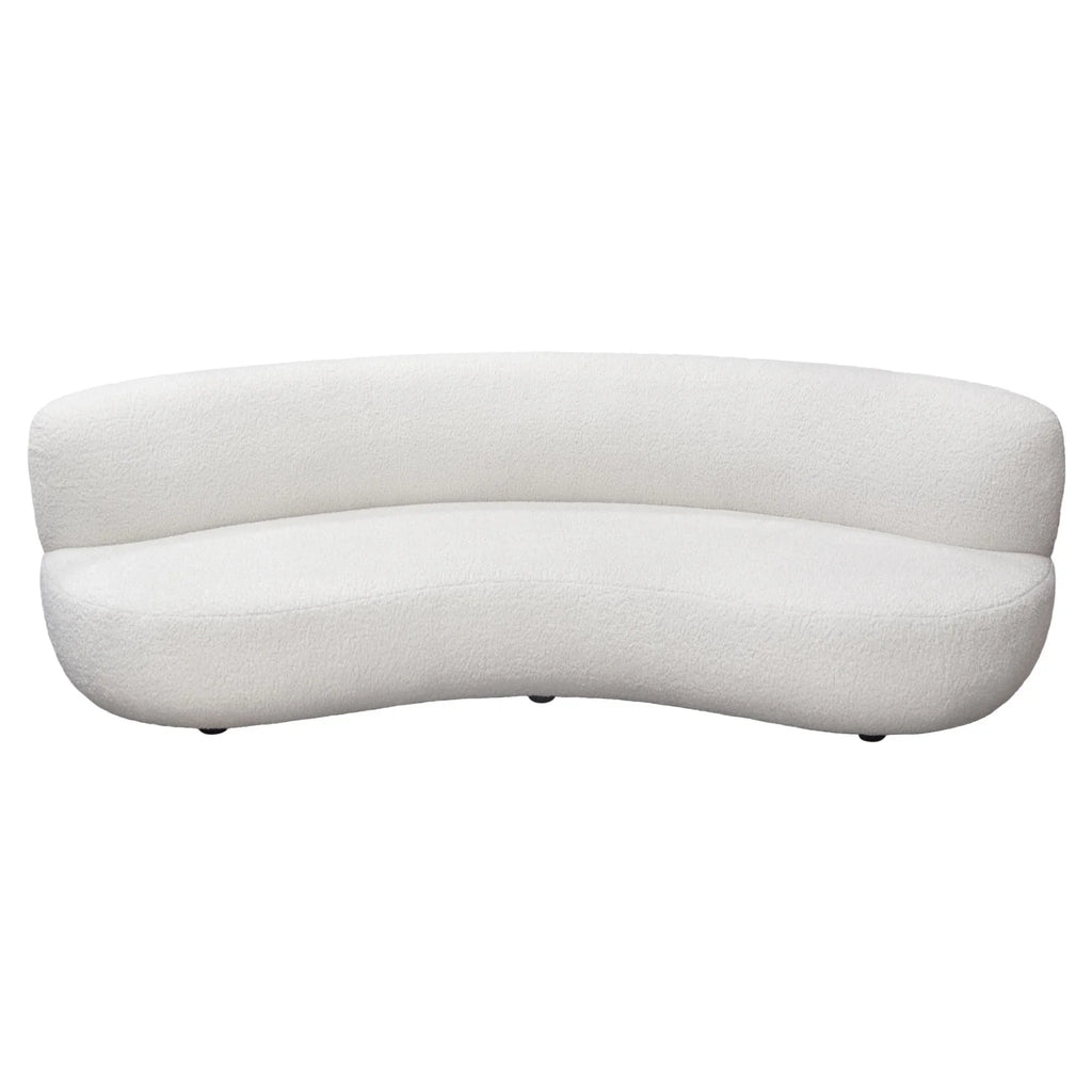 White Faux Sheepskin Curved Sofa V6064