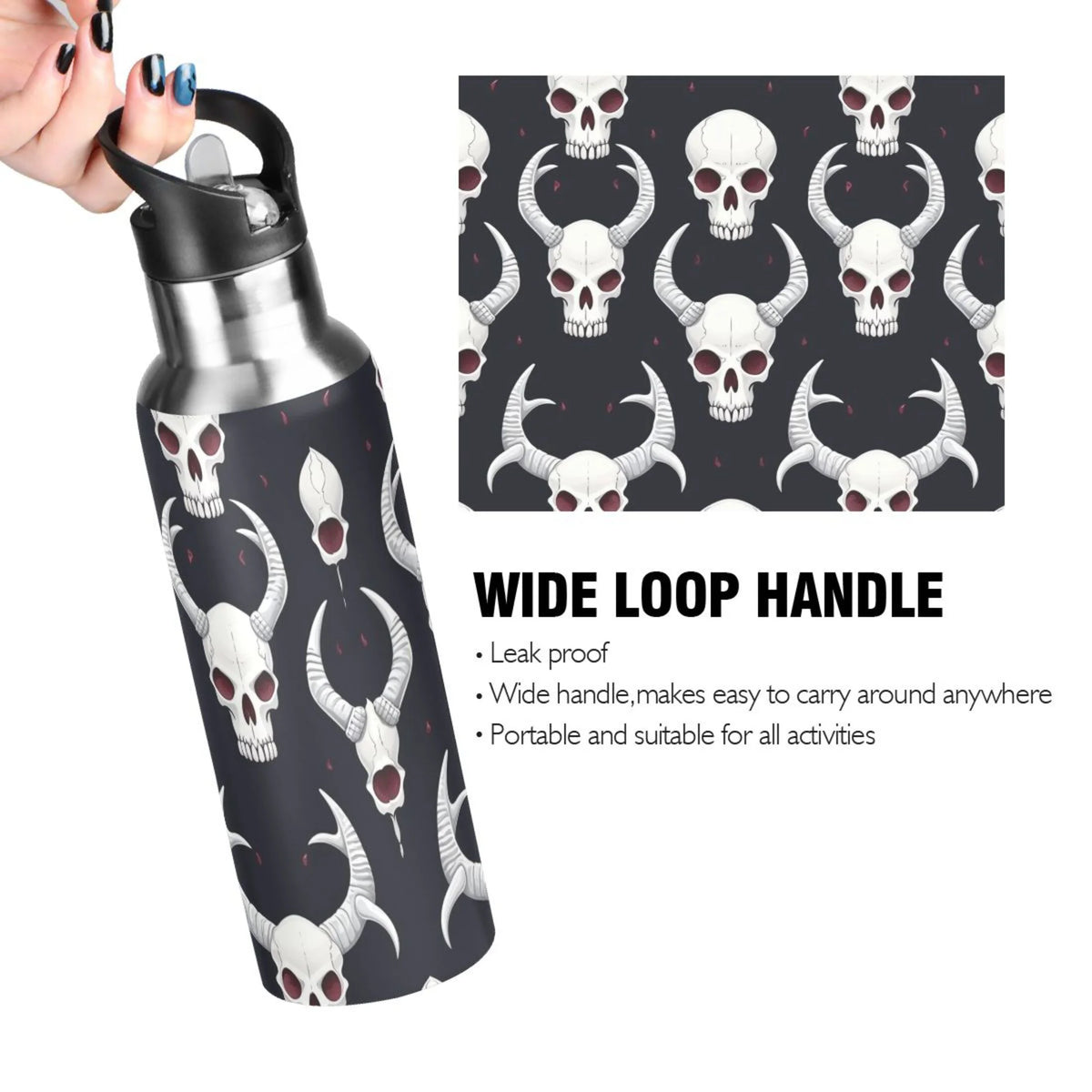 Insulated Stainless Steel Water Bottle with Straw Lid, 20 oz B1128