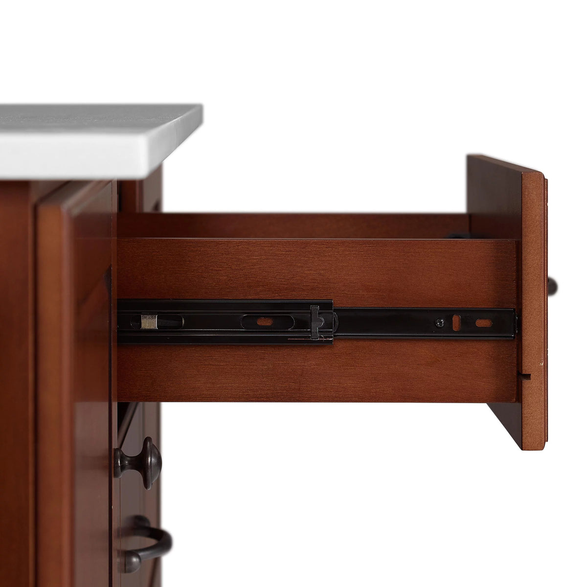 White Granite Top Kitchen Cart N7225