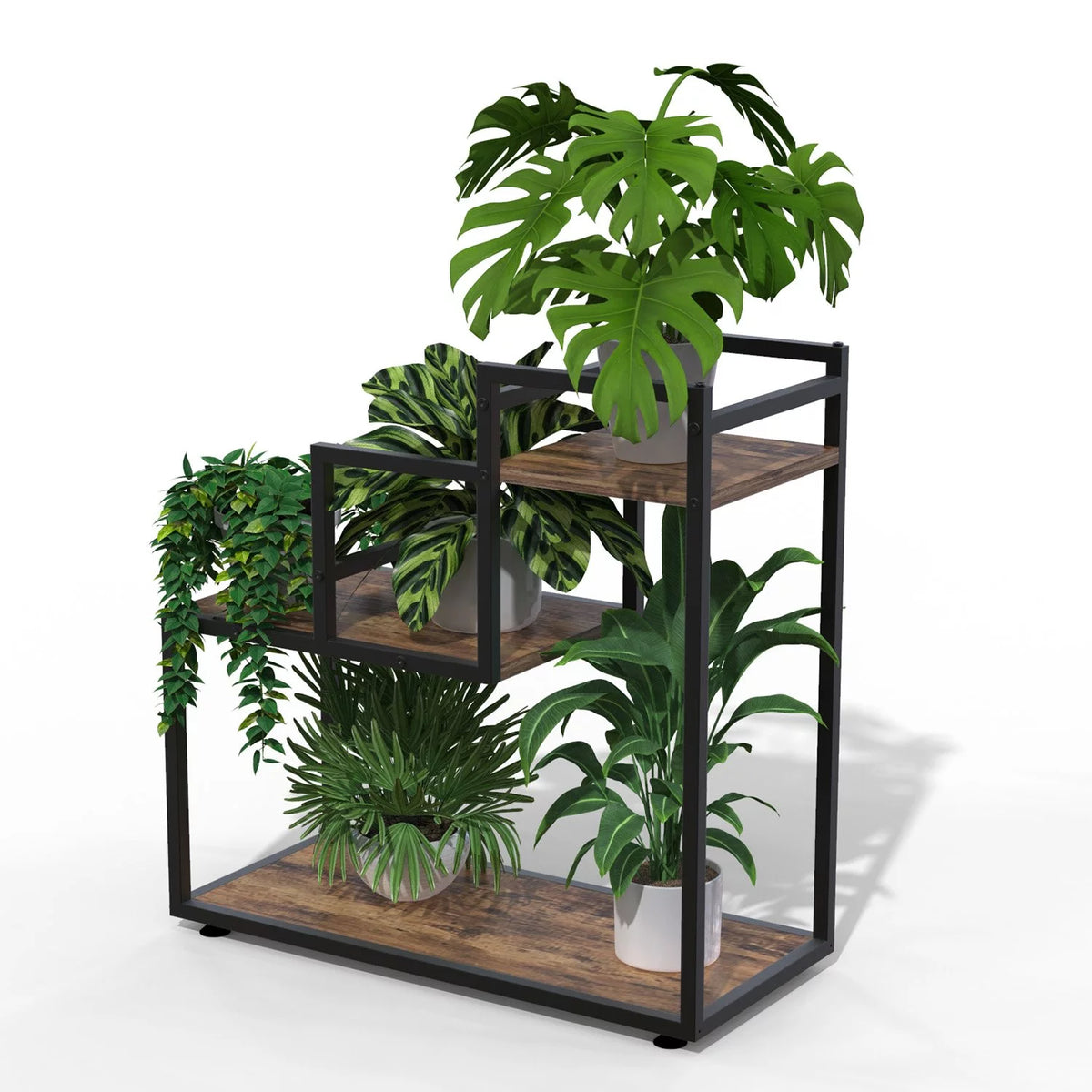 3-Tier Wood Metal Plant Stand E523589