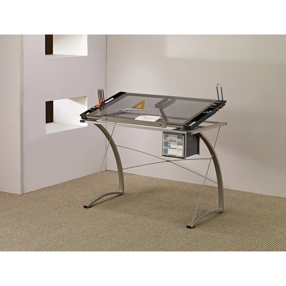 Drafting Desk with 3-drawer J66919