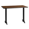Rectangular Walnut Laminate Table Top with Table Height Bases A104