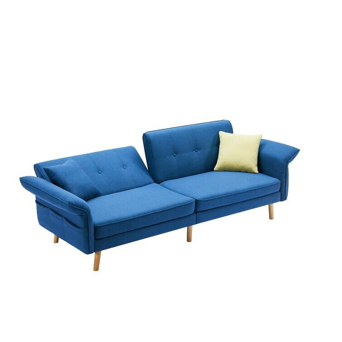 Convertible Futon Sofa Bed with Adjustable Armrest/Backrest Blue N802