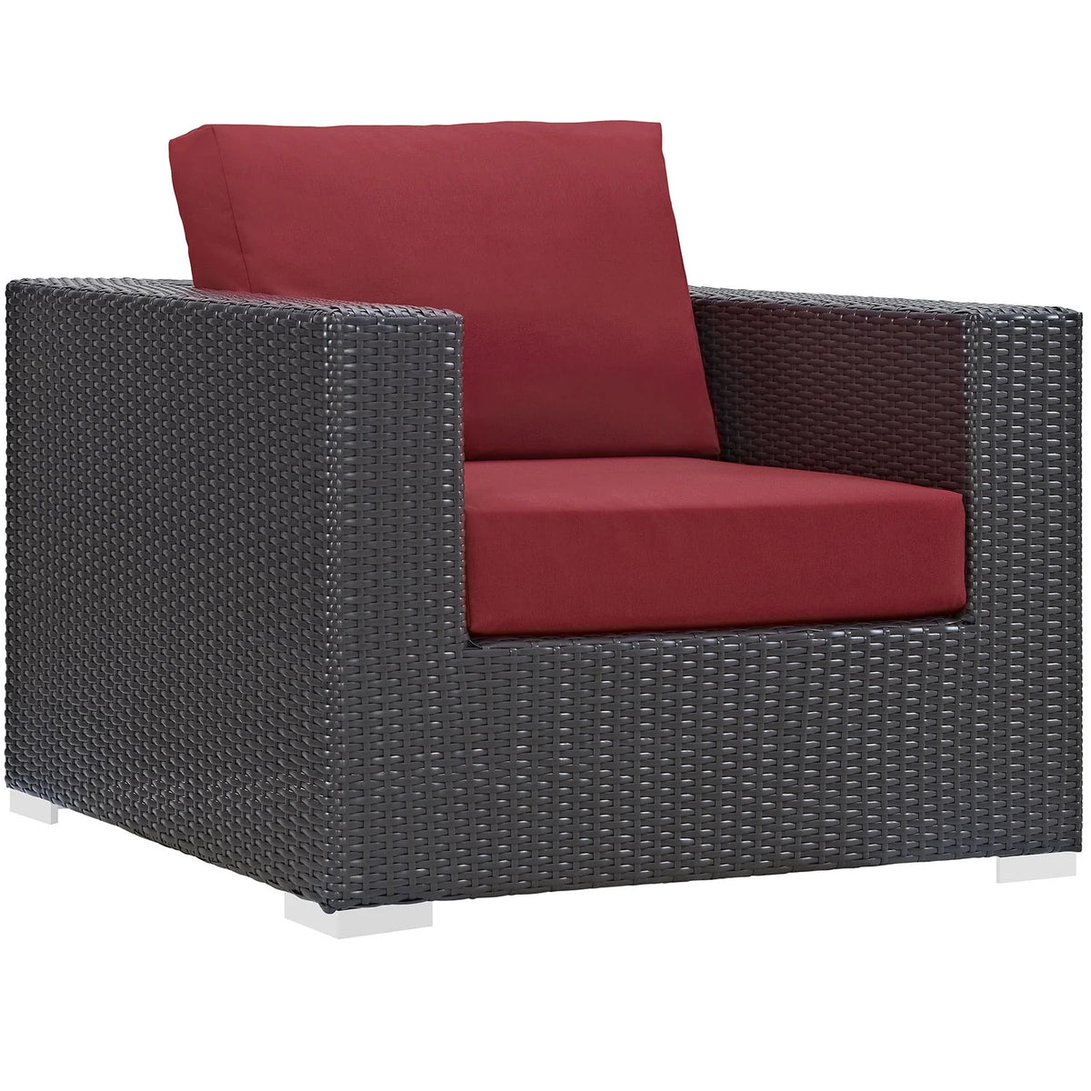 3 Piece Outdoor Patio Sofa Set in Espresso Red Y66909