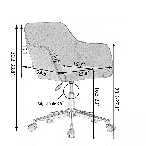 Pink Faux Fur Upholstered Swivel Desk Chair X88856
