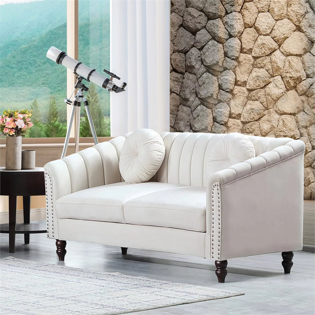 White 3 Pieces Microfiber Living Room Set S31072