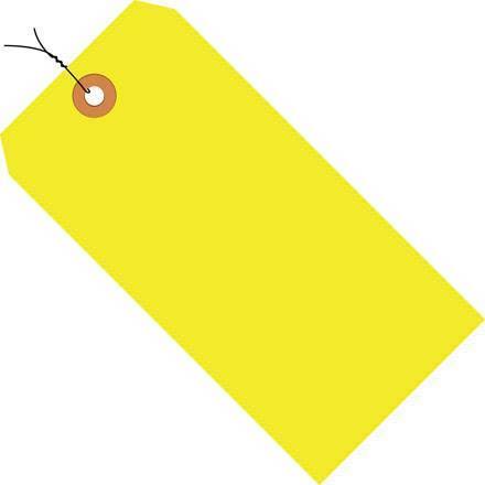 Pre-Wired Fluorescent Yellow Shipping Tags (1000 Per/Case) B263