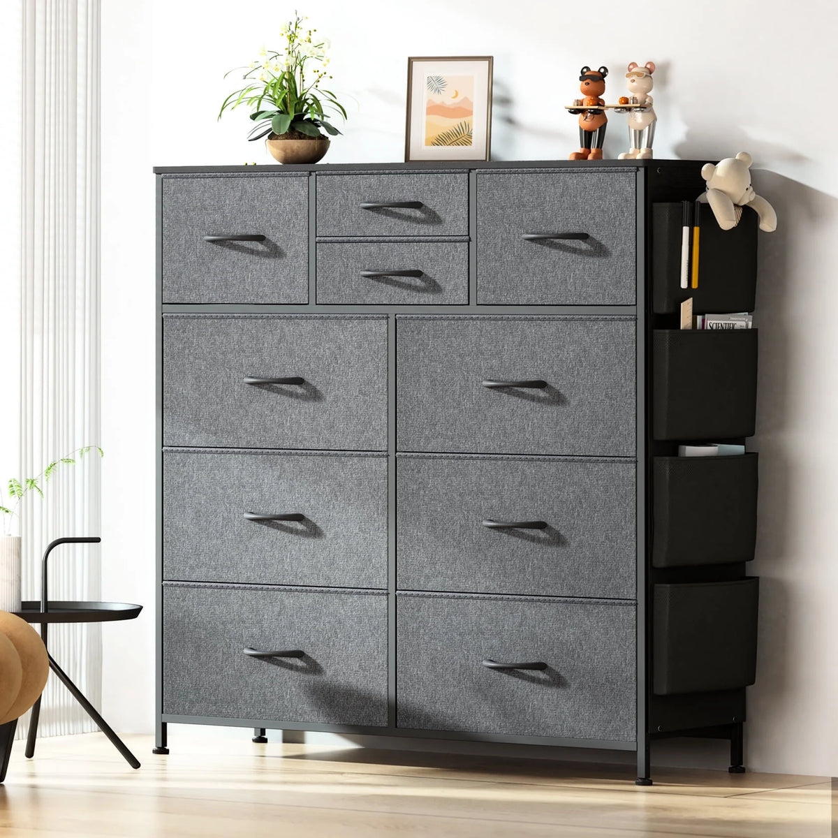 Brown 10 Drawer Fabric Dresser I914107