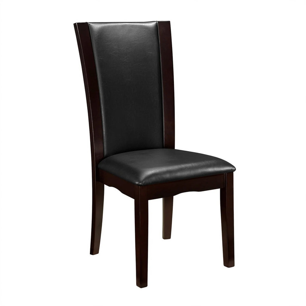 Wood and Faux Leather Dining Side Chair Espresso Set of 2 A2042