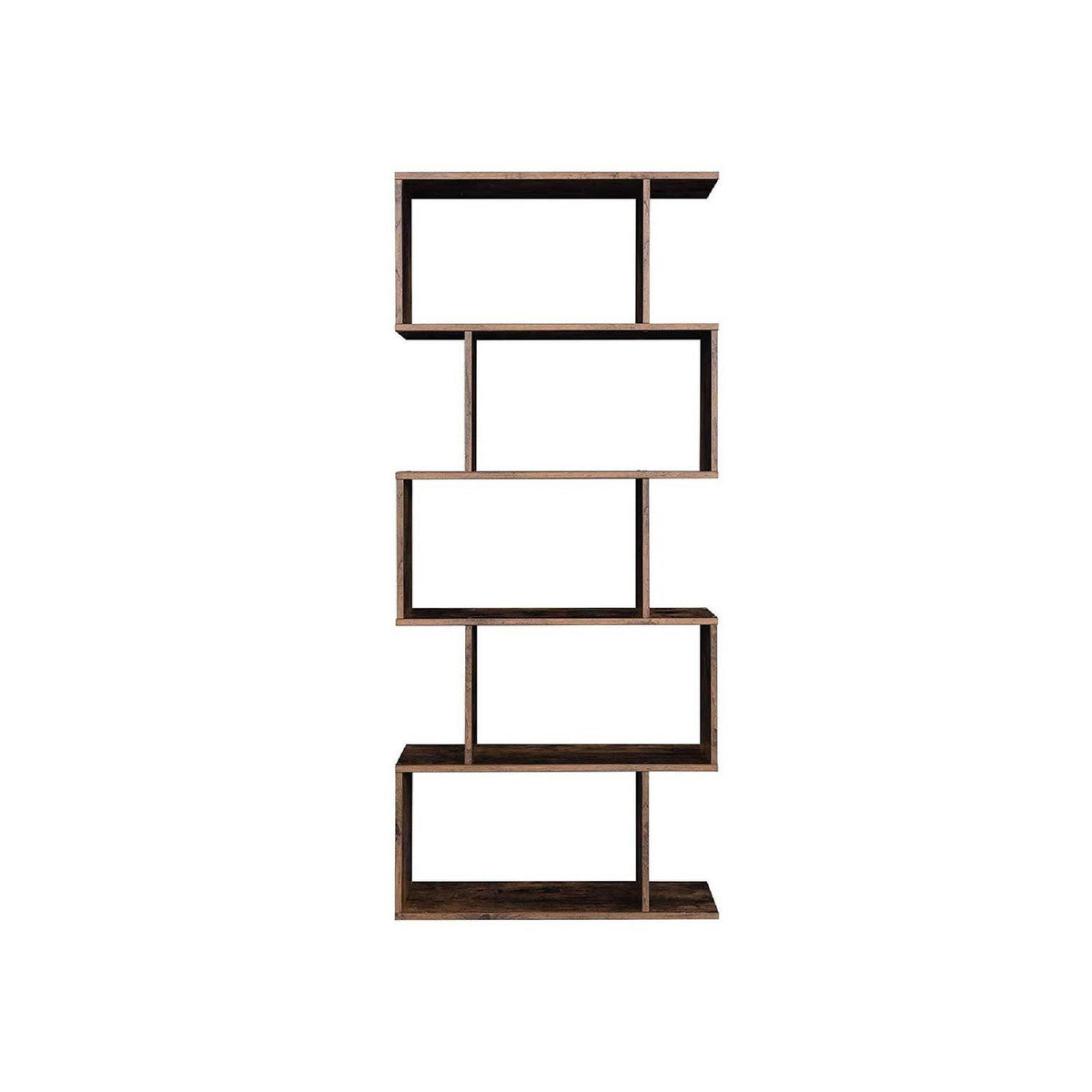 Rustic Brown 5 Tier Wooden Bookcase H562488