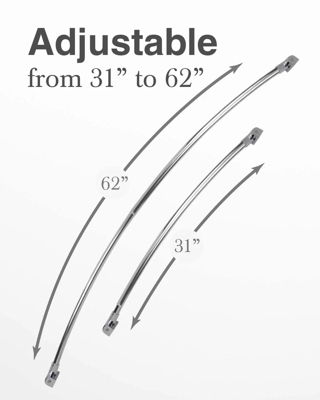 Adjustable Curved Aluminum Shower Curtain Rod R580258