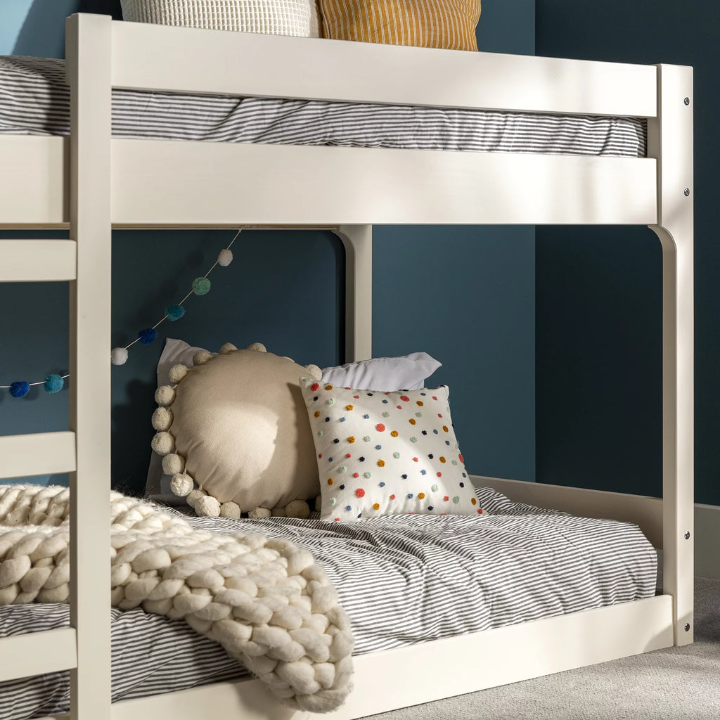 Modern Twin Over Twin Bunk Bed, White M41504