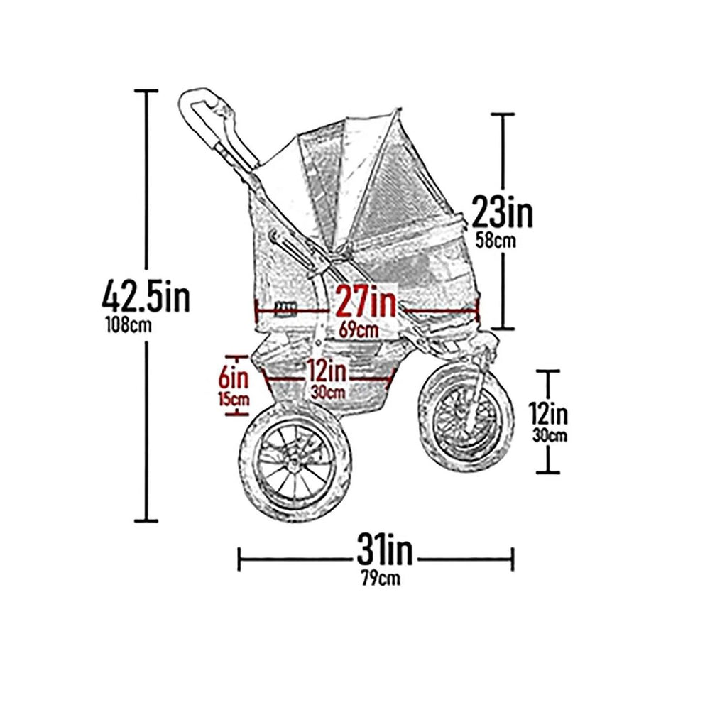 Double No-Zip Pet Stroller W263