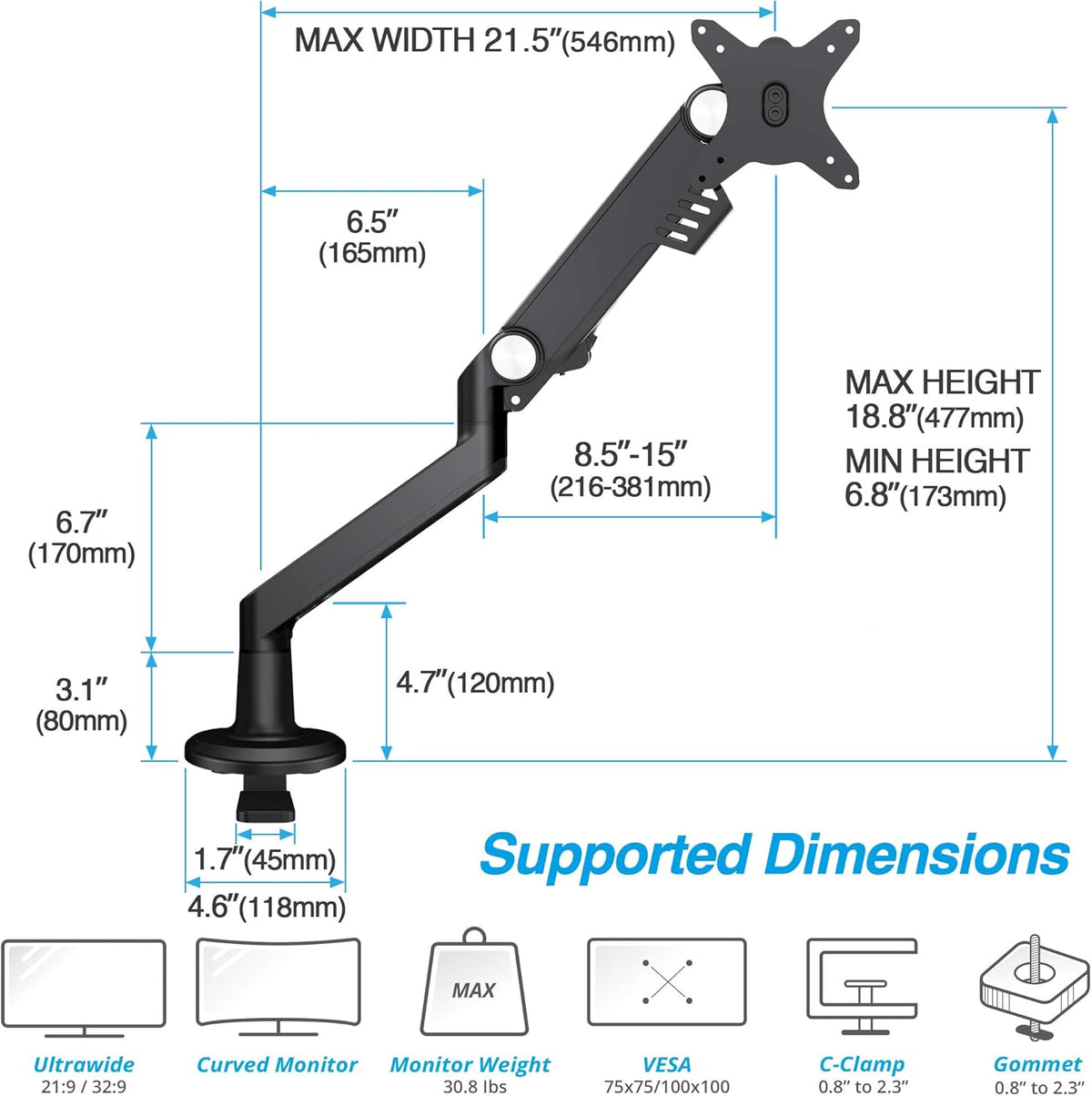 Single Monitor Arm Desk Mount P679