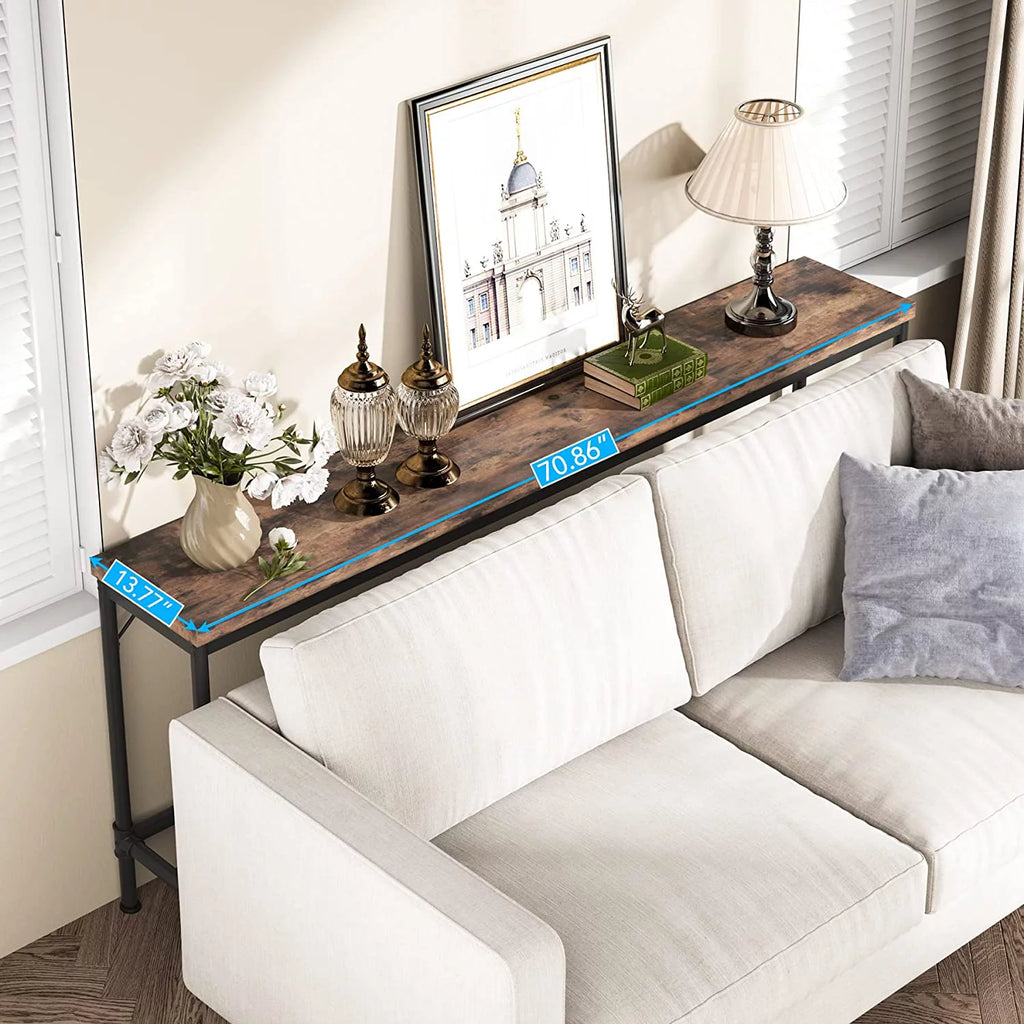 Rustic Brown Narrow Console Table I957