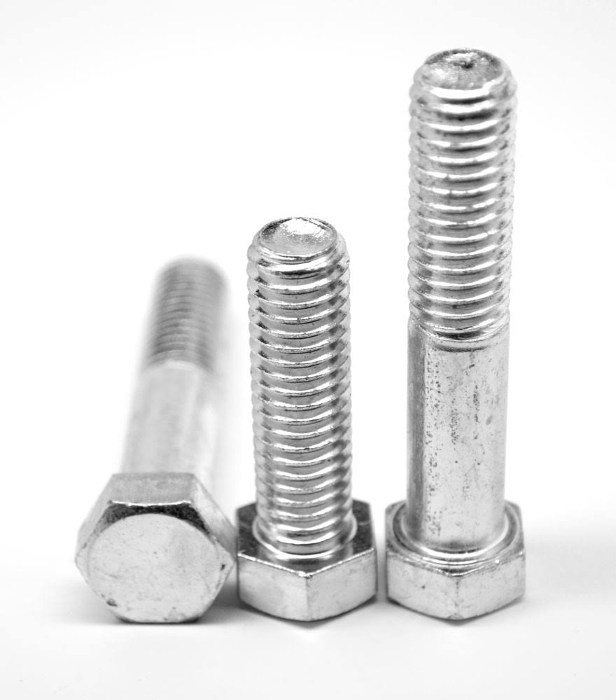 Fine Thread Grade 5 Hex Cap Screw Bolt, Medium Carbon Steel Zinc Plated, Pk 25 V7587