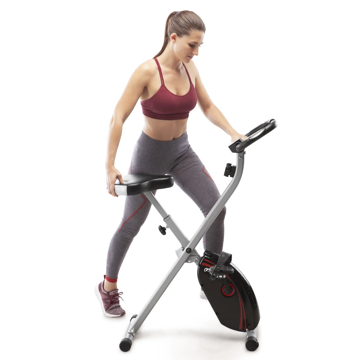 Folding Upright Exercise Bike with Adjustable Resistance B2896