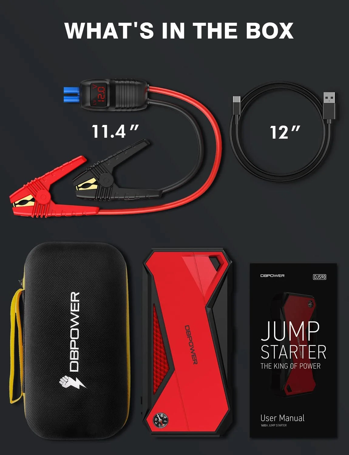 1600A Peak 18000mAh Portable Car Jump Starter F666516