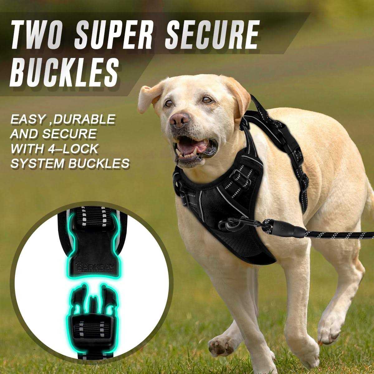 No Pull Reflective Dog Harness with Handle D2801