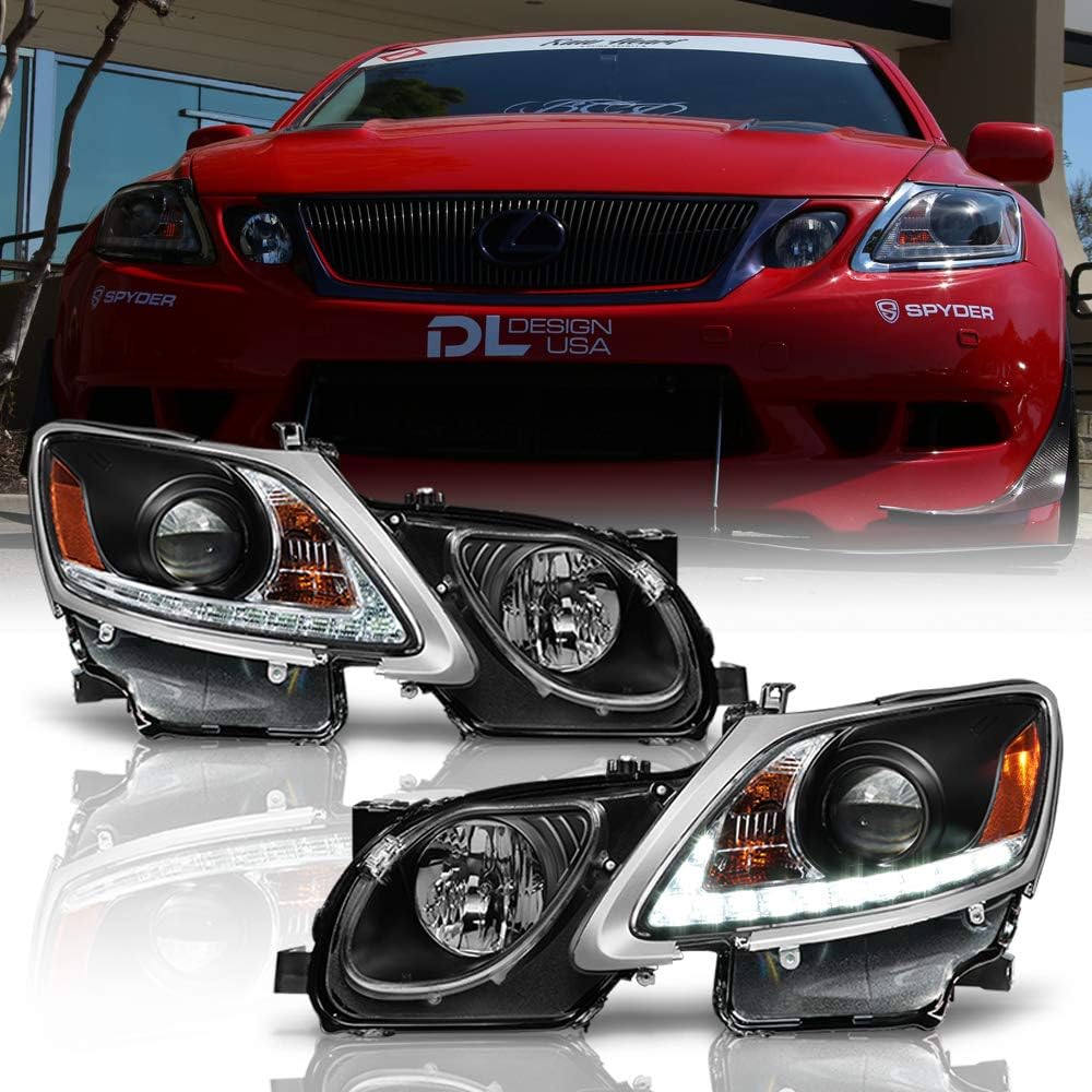 Smoked Lens LED Strip Projector Headlights X7851