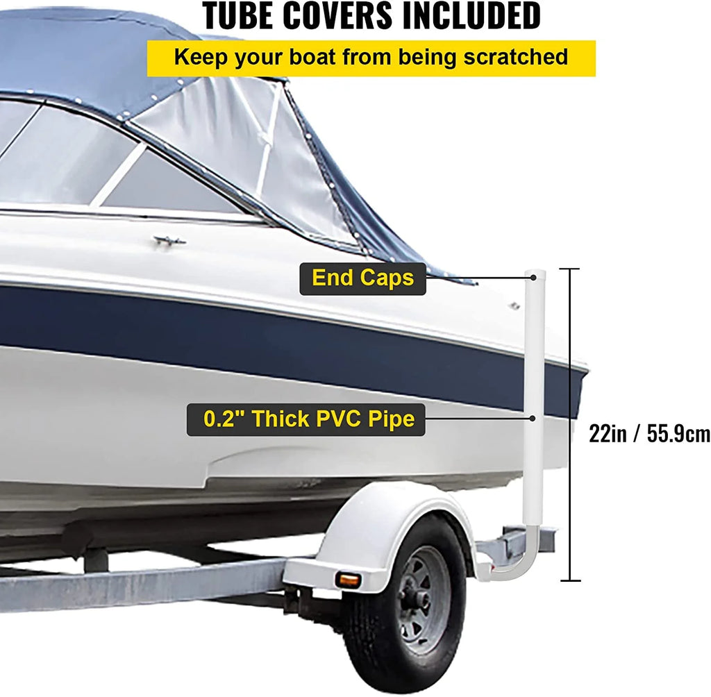 22 in. Steel Boat Trailer Guide-on with White PVC Tube Covers Q76741