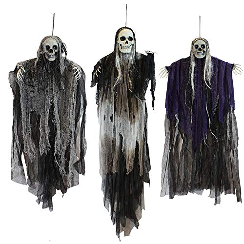 3 Pack Hanging Halloween Skeleton Ghosts Decorations T722640