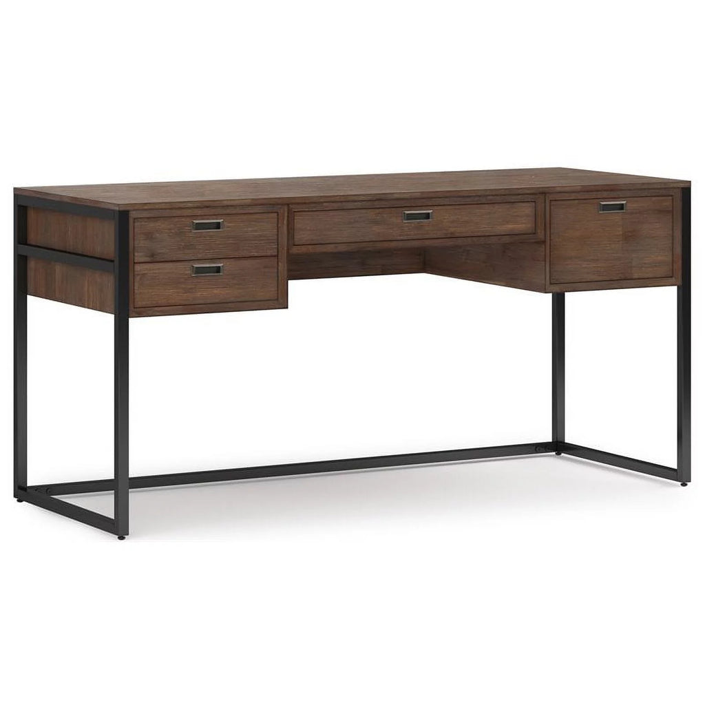 60"W Solid Wood Desk in Rustic Natural Aged Brown G26051