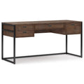 60"W Solid Wood Desk in Rustic Natural Aged Brown G26051