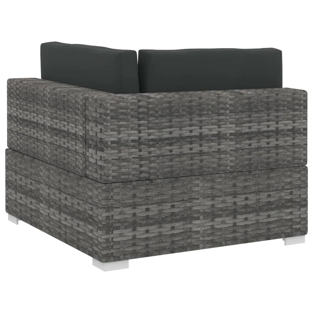4 Piece Poly Rattan Patio Sofa Set with Cushions Gray W64463