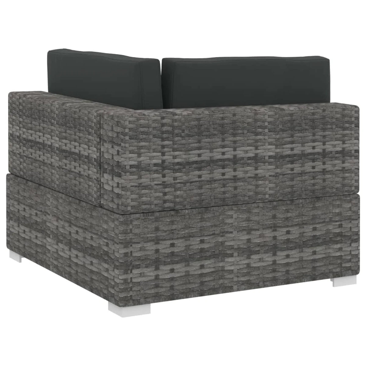4 Piece Poly Rattan Patio Sofa Set with Cushions Gray W64463