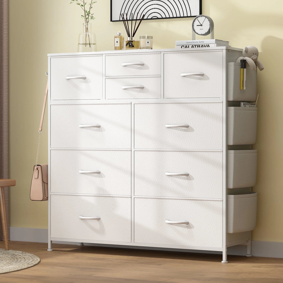 Brown 10 Drawer Fabric Dresser I914107
