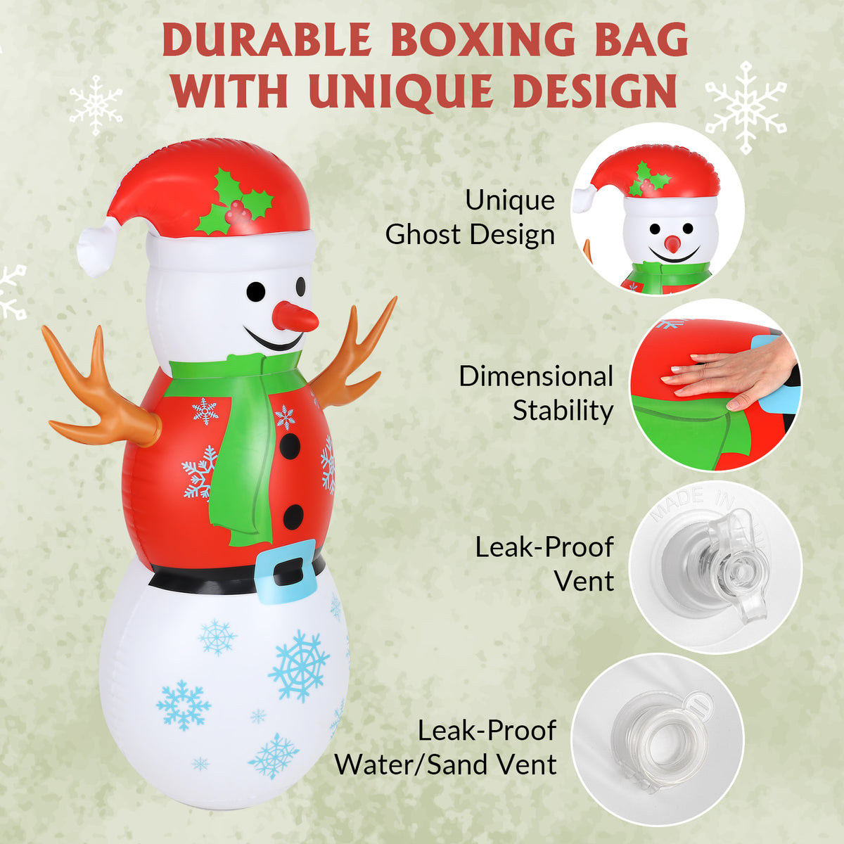 5 FT Inflatable Punching Bag with 6 Toss Rings H31393