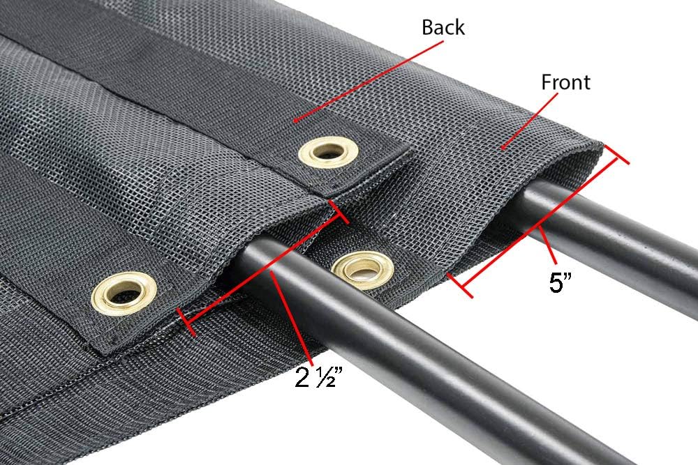 7' x 16' Vinyl Coated Mesh Dump Truck Tarps with 5 Inch 18oz Double Pocket R394