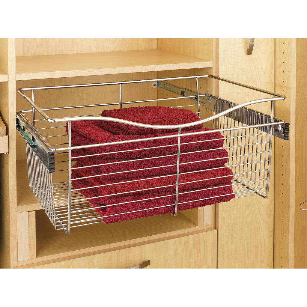 Satin Nickel Closet Pull-Out Basket I261531