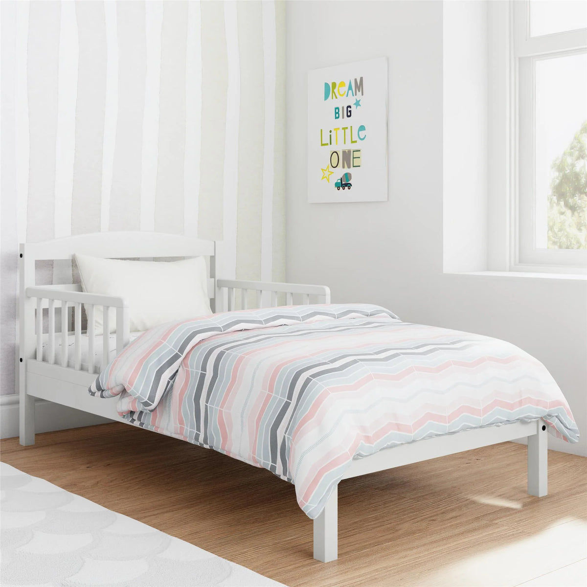 Wood Toddler Bed with Safety Guardrails B413