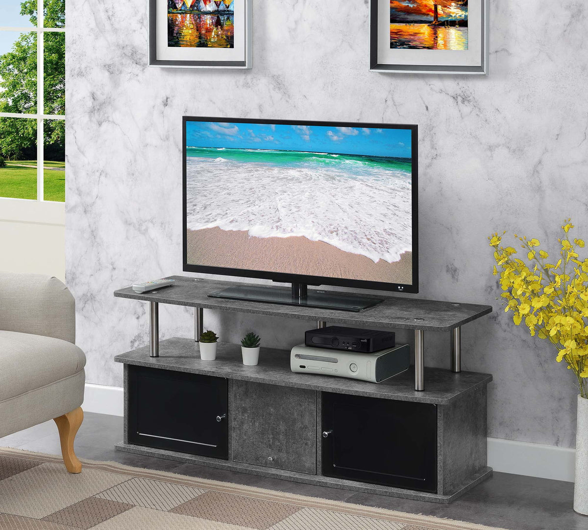 TV Stand with 3 Storage Cabinets and Shelf D685241