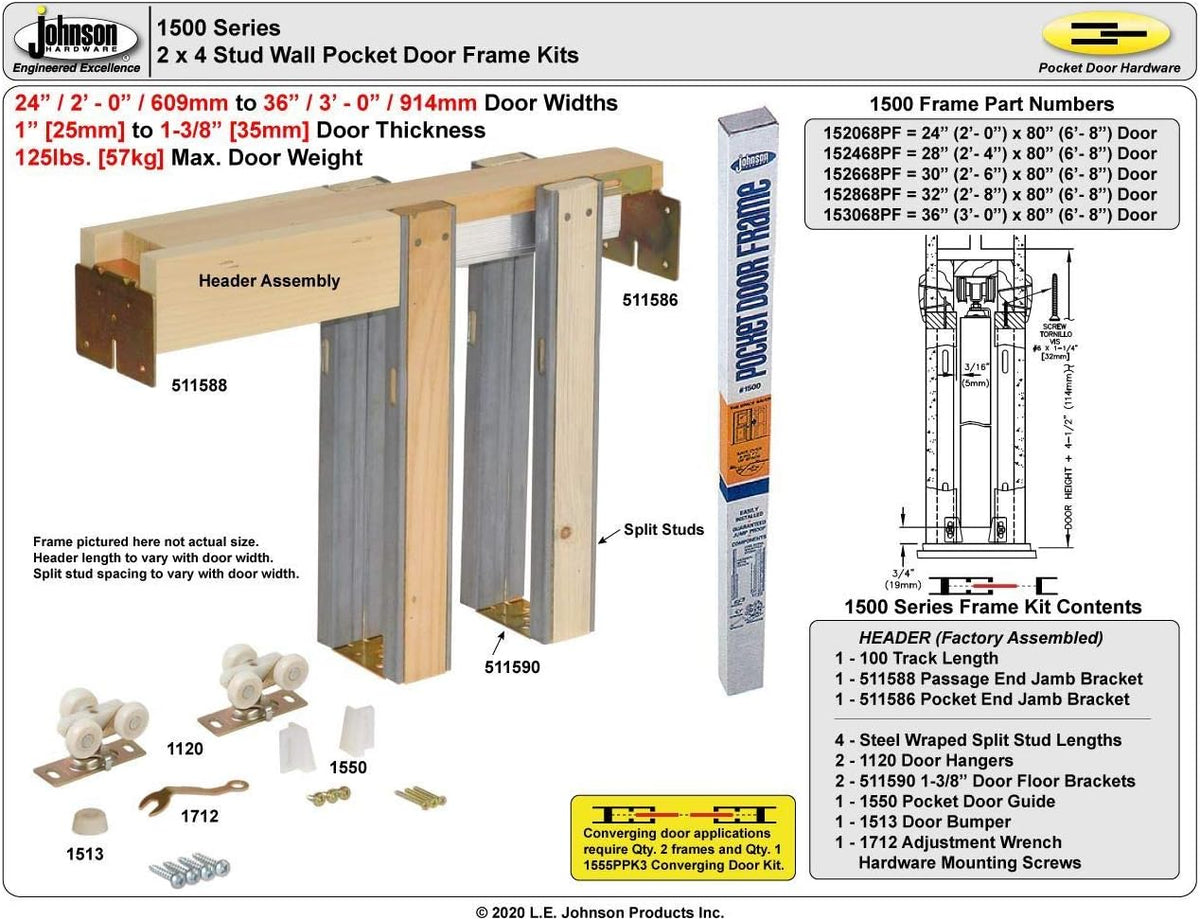 Pocket Door Frame for 2x4 Stud Wall (30 Inch x 84 Inch) F625248